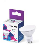 Лампа светодиодная LED 6.5Вт 220В GU10 6500K      холодн ый 520 лм КОСМОС LkecLED6.5wGU10C65 Космос