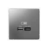 ARTGALLERY USB розетка A + тип-C 45Вт высокоскор.заряд. QC, PD, механизм, сталь GAL000929 Systeme Electric