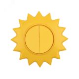 Выключатель двухклавишный KRANZ HAPPY Солнце скрытой установки, желтый KR-78-0618 Kranz