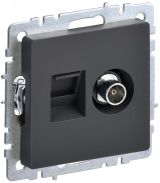 BRITE Розетка двойная TV+RJ45 кат.5E РТВ/РК12-БрГ графит BR-AK20-1-K53 IEK