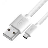 Кабель Micro USB, 1.5 м., белый нейлон, быстрая зарядка 3A 1000698990 Greenconnect