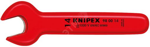 Ключ гаечный рожковый метрический VDE 1000V размер под ключ 7 мм L-105 мм диэлектрический KN-980007 KNIPEX