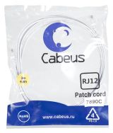 Патч-корд телефонный 2х6р4с, белый, PVC, 3 м 7890c Cabeus