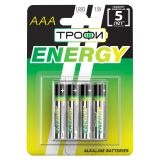 Батарейка Трофи LR03-4BL ENERGY Alkaline (12/144/9504) Б0017044 ЭРА