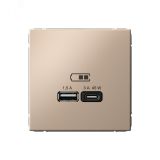 ARTGALLERY USB розетка A + тип-C 45Вт высокоскор.заряд. QC, PD, механизм, песочный GAL001229 Systeme Electric