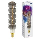 Лампа светодиодная Хромированная/дымчатая колба Спиральный филамент SOHO LED-SF41-5W/SOHO/E27/CW CHROME/SMOKE GLS77CR Картон ТМ UL-00005921 Uniel