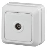 Розетка TV одиночная, ОУ, Quadro, б.м.п., белый, 2Э-301-01 Б0038872 ЭРА