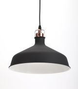 Светильник подвесной декоративный PL2 BK/RC E27 max 60W, d300 мм, шагрень черный/медь Б0037413 ЭРА