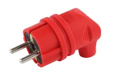 Вилка каучуковая с/з 90град с кольцом 16A IP44 красная V9-RED-IP44 Б0044549 ЭРА