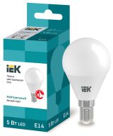 Лампа светодиодная G45 шар 5Вт 230В 4000К E14 IEK LLE-G45-5-230-40-E14 IEK