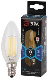 Лампа светодиодная F-LED B35-9w-840-E14 (филамент, свеча, 9Вт, нейтр, E14) (10/100/5000) Б0046995 ЭРА