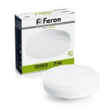 Лампа светодиодная LED 7вт GX53 белый таблетка 25828 FERON