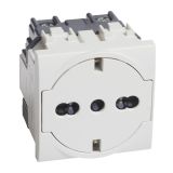 Розетка Livinglight 2К+З 16А 250В, немецкого/итальянского стандартов, с плоской лицевой панелью, цвет белый N4140/16F Legrand