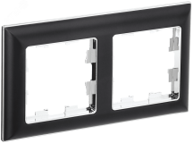 BRITE Рамка 2 поста РУ-2-Бр хром/черный IEK BR-M22-12-2-K23 IEK