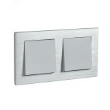 Рамка двухпостовая ATLASDESIGN NATURE, МЕТАЛЛ СЕРЕБРО ATN312102 Systeme Electric