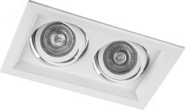 Светильник ИВО-2х50w G5.3 поворотный прямоугольный белый 29771 FERON