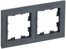 BRITE Рамка 2 поста РУ-2-БрГ графит BR-M22-K53 IEK