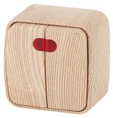 Выключатель двойной с подсветкой, 10A-250В, ОУ, Polo, сосна,3-105-11 Б0036106 ЭРА