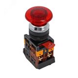 Кнопка AELA-22 Гриб красная с подсветкой NO pbn-aela-1r-380 EKF