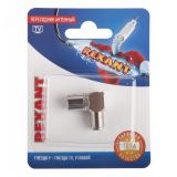 Переходник антенный, гнездо F - гнездо TV, угловой, 06-0026-A REXANT