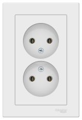 ATLASDESIGN РОЗЕТКА двойная без заземления,16А, в сборе, ЛОТОС ATN001320 Systeme Electric
