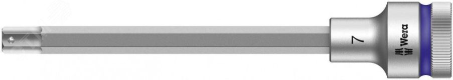 Головка торцевая со вставкой под внутренний шестигранник 8740 C Hex-Plus HF Zyklop DR 1/2 с фиксацией крепежа 7 x 140 мм WE-003843 Wera
