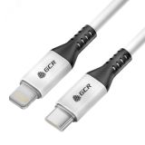 Кабель USB Type C на Lightning, 1.2 м., белый-черный, быстрая зарядка 1000626784 Greenconnect