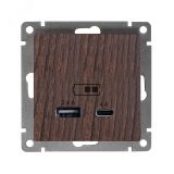 Розетка USB Афина A+С 2.4/4А, механизм  с/у, венге (еврослот) А0059-V UNIVersal