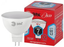 Лампа светодиодная ECO LED MR16-7W-840-GU5.3 (диод, софит, 7Вт, нейтр, GU5.3) (10/100/4000) Б0040875 ЭРА