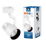 Светильник-прожектор ULB-Q274 30W/4000К WHITE светодиодный трековый 3000 Лм Белый свет (4000К) Корпус белый ТМ Volpe UL-00005925 Uniel