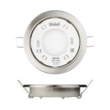 Светильник ультратонкий встраиваемый GX53/H2 NICKEL 10 PROM под  лампу в составе набора из 10шт корпус никель цена за 1 шт UL-00005054 Uniel