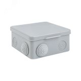 Коробка распаячная КМР-030-031 с крышкой наружная (80х80х50) 7 мембранных вводов IP54 розничный стикер PROxima plc-kmr-030-031-r EKF