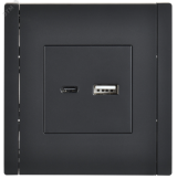 FORTE&PIANO Розетка USB A+C 18Вт FP151 черный IEK FP-U22-018-K02 IEK