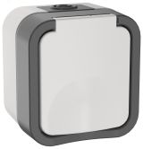Розетка 1-местная заземляющим контактом и крышкой TORS 16А IP55 белый TS-R16-16-55-K41 IEK