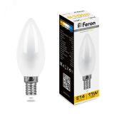 Лампа светодиодная LED 11вт Е14 теплый матовая свеча FILAMENT 38005 FERON