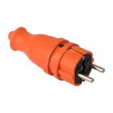 Вилка оранжевая каучуковая прямая 230В 2P+PE 16A IP44 PRO RPS-011-16-230-44-ro EKF