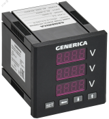 Вольтметр цифровой щитовой трехфазный 72х72мм LED GENERICA IDV11-5-3-0-LED-G IEK