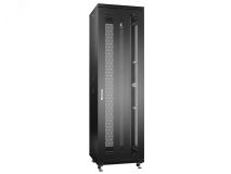 Шкаф напольный универсальный серверный R 42U 800х800мм, 4 профиля 19, двери перфорированная и перфорированная двухстворчатая, боковые стенки съемные, регулируемые опоры, разобранный, черный RAL 9005 УТ000140618 NTSS