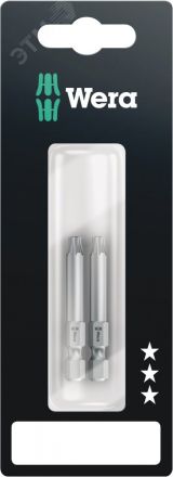 Бита 867/4 Z TORX SB вязкая твёрдость хвостовик шестигранный 1/4 E 6.3 TX 15 x 152 мм 1 шт с держателем-еврослот для подвеса WE-136312 Wera