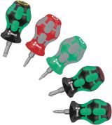 Набор коротких отвёрток Stubby Set 3 5 предметов комплектация: 1x 335 Stubby Отвёртка короткая: 1.0x5.5x24.5 2x 350 PH Stubby Отвёртка короткая: PH 1x25 PH 2x25 2x 368 Stubby Отвёртка короткая: квадрат #1 x 25 #2 x 25 WE-008872 Wera