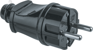Вилка Navigator 61 360 NCA-PL02-16A-E-BL прямая с заземлением черная 20652 Navigator Group