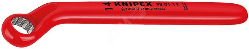 Ключ гаечный накидной размер под ключ 9 мм VDE 1000V L-165 мм KN-980109 KNIPEX