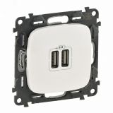 Valena ALLURE Зарядное устройство с двумя USB-разьемами 240В/5В 1500мА С лицевой панелью Жемчуг 754999 Legrand