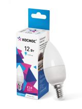 Лампа светодиодная LED 12Вт Свеча 220В Е14 D37х110 4500К белый 1070 лм LkecLED12wCNE1445 Космос