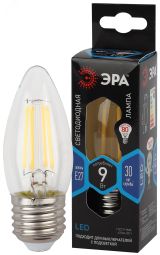 Лампа светодиодная F-LED B35-9w-840-E27 (филамент, свеча, 9Вт, нейтр, E27) (10/100/5000) Б0046997 ЭРА