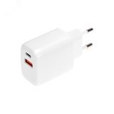 Сетевое зарядное устройство USB QC (20W) + Type C PD (20W), белое 18-2225 REXANT