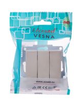 Vesna Выключатель 3-ой цв. крем 742-0388-109 Lezard