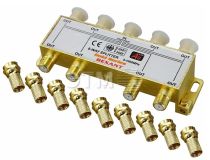 Делитель ТВ х 8 + 9шт. F  BOX 5-1000 МГц GOLD, REXANT 05-6105-1 REXANT