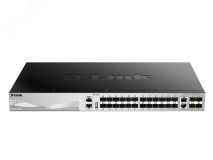 Коммутатор управляемый L3 30 портов, 24хSFP 1000 Мб/с, 2хRJ45, 4хSFP+ 134266 D-Link