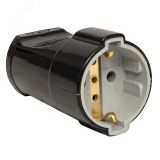Штепсельное гнездо с/з черное 16А 250 В Proxima ASG16-30-r EKF